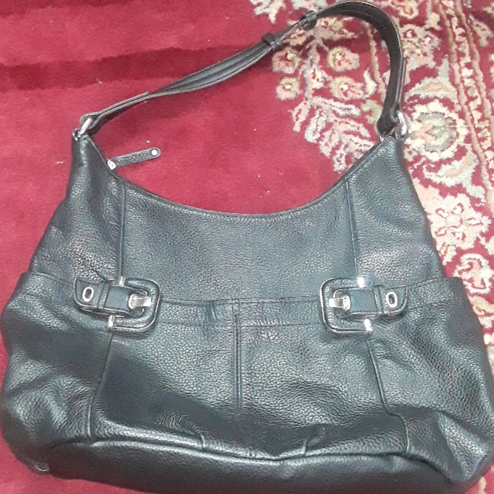 Tiganello black leather large hobo purse